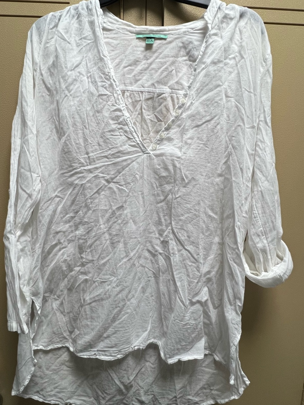 Princesse tam.tam 100% Linen Skipper Collar Tunic Blouse. Size XXS